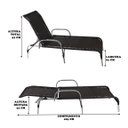 Ver imagem 4 de Conjunto 2 Espreguiçadeiras Esteira em Alumínio Cor Tabaco Banho de Sol, Área de Piscina - Havaí