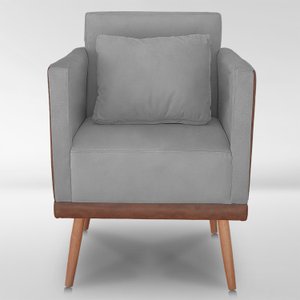 Cadeira Poltrona para Sala Quarto Confortável e Reforçada:cinza Claro