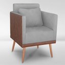 Ver imagem 3 de Cadeira Poltrona para Sala Quarto Confortável e Reforçada Sofia :cinza Claro