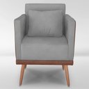 Ver imagem 1 de Cadeira Poltrona para Sala Quarto Confortável e Reforçada Sofia :cinza Claro