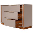 Ver imagem 3 de Cômoda Quarto 130cm Casal com 6 Gavetas Dino Nogueira/nude D02 - Mpozenato