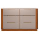 Ver imagem 4 de Cômoda Quarto 130cm Casal com 6 Gavetas Dino Nogueira/nude D02 - Mpozenato