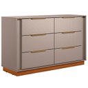 Ver imagem 5 de Cômoda Quarto 130cm Casal com 6 Gavetas Dino Nogueira/nude D02 - Mpozenato
