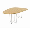 Ver imagem 4 de Mesa de Reunião Orgânica 2,70MX1,60m com Pés em Metal e Tampo Bipartido F5 Corporate Marrom/Macadâmia/Branco
