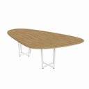Ver imagem 2 de Mesa de Reunião Orgânica 2,70MX1,60m com Pés em Metal e Tampo Bipartido F5 Corporate Marrom/Macadâmia/Branco
