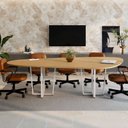 Ver imagem 7 de Mesa de Reunião Orgânica 2,70MX1,60m com Pés em Metal e Tampo Bipartido F5 Corporate Marrom/Macadâmia/Branco
