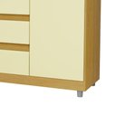 Ver imagem 3 de Cômoda com 3 Gavetas e 2 Portas Vênus - Mel com Pérola - Móveis Primus