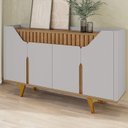 Ver imagem 3 de Aparador Balcão Buffet 4 Portas Tamisa 160 cm Off White Naturalle Bechara