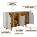 Ver imagem 3 de Aparador Ripado 4 Portas Off White Naturalle Tâmisa Bechara