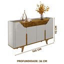 Ver imagem 4 de Aparador Ripado 4 Portas Off White Naturalle Tâmisa Bechara