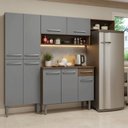 Ver imagem 1 de Armário de Cozinha Completa 229cm Rustic/cinza Emilly Madesa 016