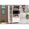 Balcão de Escritório Multiuso BL-3304 c/ 3 Portas e Nicho p/ Microondas 96cm Branco - Tecno Mobili - 1