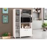 Balcão de Escritório Multiuso BL-3304 c/ 3 Portas e Nicho p/ Microondas 96cm Branco - Tecno Mobili - 11