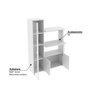 Balcão de Escritório Multiuso BL-3304 c/ 3 Portas e Nicho p/ Microondas 96cm Branco - Tecno Mobili - 5