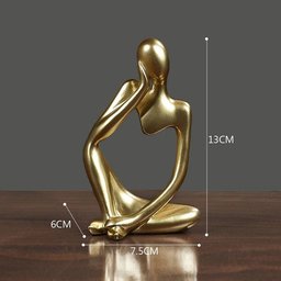 Kit Estátua Decorativa Figura Abstrata Homem Pensador + Leão Enfeite Escultura Mesa Sala Decoração e - 13
