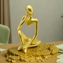 Ver imagem 5 de Kit Estátua Decorativa Figura Abstrata Homem Pensador + Leão Enfeite Escultura Mesa Sala Decoração e