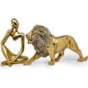 Ver imagem 6 de Kit Estátua Decorativa Figura Abstrata Homem Pensador + Leão Enfeite Escultura Mesa Sala Decoração e