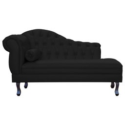 Divã Moderno Larissa Lado Direito Corino Cores - S.A Móveis DS Móveis Recamier Larissa Preto - 3