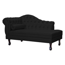 Divã Moderno Larissa Lado Direito Corino Cores - S.A Móveis DS Móveis Recamier Larissa Preto - 1