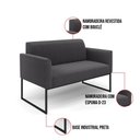 Ver imagem 3 de Sofá 2 Lugares Namoradeira Industrial Preto Marisa Bouclê D03 - D’Rossi