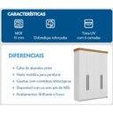 Ver imagem 5 de Roupeiro Solteiro London MDF 152,2x220cm 2 Gavetas 4 Portas Branco/Freijó LON42