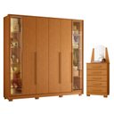 Ver imagem 1 de Guarda Roupa Napoli com 6 Portas Bronze Cinamomo e Cômoda New Veneza Cinamomo - Móveis Albatroz