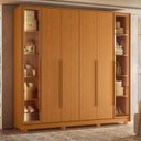 Ver imagem 6 de Guarda Roupa Napoli com 6 Portas Bronze Cinamomo e Cômoda New Veneza Cinamomo - Móveis Albatroz