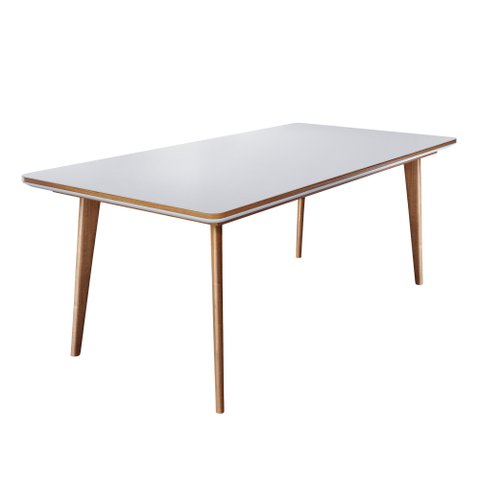 Mesa de Jantar 6 Lugares Retangular Tampo MDF/Vidro Mad Espresso Móveis Cinamomo/Off White