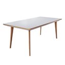Ver imagem 1 de Mesa de Jantar 6 Lugares Retangular Tampo MDF/Vidro Mad Espresso Móveis Cinamomo/Off White