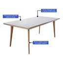 Ver imagem 5 de Mesa de Jantar 6 Lugares Retangular Tampo MDF/Vidro Mad Espresso Móveis Cinamomo/Off White