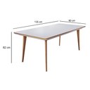 Ver imagem 4 de Mesa de Jantar 6 Lugares Retangular Tampo MDF/Vidro Mad Espresso Móveis Cinamomo/Off White