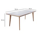 Ver imagem 4 de Mesa de Jantar 6 Lugares Retangular Tampo MDF/Vidro Mad Espresso Móveis Cinamomo/Off White