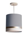 Ver imagem 1 de Lustre Pendente Cinza Faixas Bronze Cúpula 25x25 Tom Luz