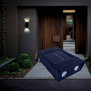 Ver imagem 6 de Kit 2 Mini Luminárias Arandelas Retangulares Led Solar de Sobrepor Luz Branco Quente de 2 Fachos Par