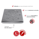 Ver imagem 2 de Grelha Quadrada Inox com Fecho para Ralo Tam. 95 X 95 X 4mm Durín