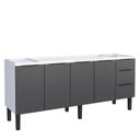 Ver imagem 1 de Gabinete de Aço Para Pia 200cm 4 Portas 3 Gavetas Jupter Cozimax Preto