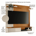 Ver imagem 6 de Painel Suspenso Aurora 160cm para TV 65 pol MDP/MDF Frisado Porta Deslizante UV - Cinamomo/Offwhite