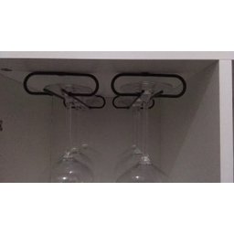 Suporte Porta Taça Suspenso Armário Organização Preto - 2