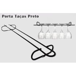 Suporte Porta Taça Suspenso Armário Organização Preto - 1