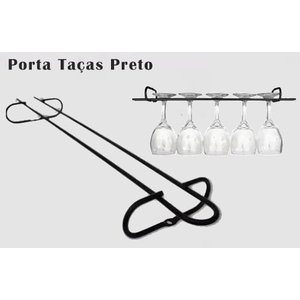 Suporte Porta Taça Suspenso Armário Organização Preto