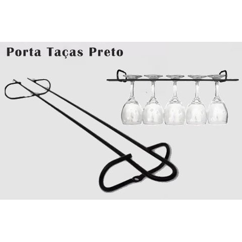 Suporte Porta Taça Suspenso Armário Organização Preto