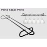Suporte Porta Taça Suspenso Armário Organização Preto - 1