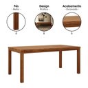 Ver imagem 7 de Mesa de Jantar Nature 6 Lugares Madeira Maciça Taeda 180cm Marrom Milani Movelaria