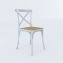 Ver imagem 3 de Kit 8 Cadeiras Jantar Katrina X Branca Assento Bege Aço