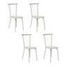 Conjunto 4 Cadeiras Tubo Prata Napa Branca 154 Carraro - 1