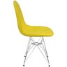 Kit 2 Cadeiras Dkr Charles Eames Wood Estofada Botonê - Amarelo Amarelo - 4