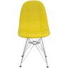 Kit 2 Cadeiras Dkr Charles Eames Wood Estofada Botonê - Amarelo Amarelo - 3