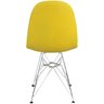 Kit 2 Cadeiras Dkr Charles Eames Wood Estofada Botonê - Amarelo Amarelo - 5