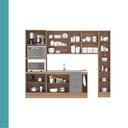 Ver imagem 4 de Cozinha Completa com Balcão Milla Vitral 12 Portas 3 Gavetas MDF MDP 290cm Nogal com Cinza Titânio