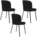 Ver imagem 1 de Kit 3 Cadeiras Sala de Jantar Estofada Gavi L02 Suede Preto - Lyam Decor